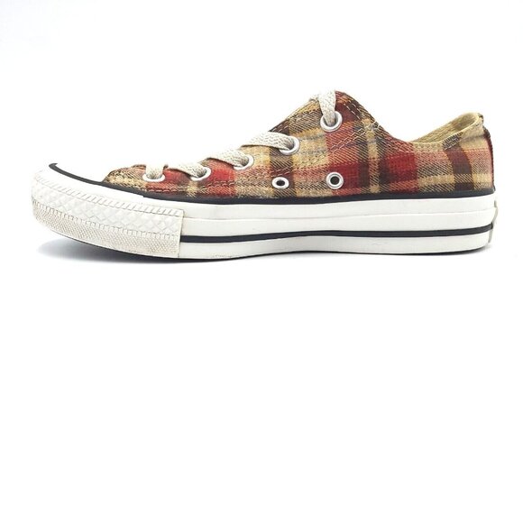 Converse All Star Chuck Taylor Low Top Red - Beige Plaid M3.5 - W5.5 - 22.5cms - Picture 12 of 16